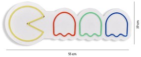 Műanyag LED-es fali dekoráció, Pacman - Multicolor