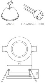 Lámpa Mennyezeti lámpatest BRILLANTE, üveg, fekete kristály, kör