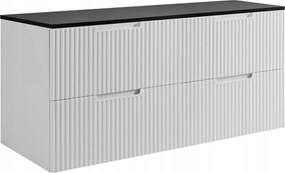 Fürdőszoba szekrény Mosdó Alá 120 fehér Frontos fekete Mdf