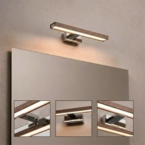 BRILAGI-LED Fürdőszobai tükörvilágítás 3 az 1-ben WOODY MIRROR LED/8W/230V IP44 króm/tölgy-dió