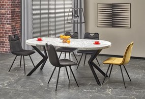 Peroni bővíthető étkezőasztal fekete - fehér márvány 100-250 cm