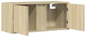 sonoma tölgy színű fali TV-szekrény LED-ekkel 80x31x35 cm