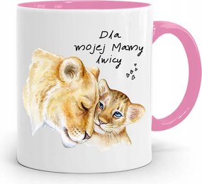 Rózsaszín Bögre Ajándék Anyukámnak Oroszlán Mintás