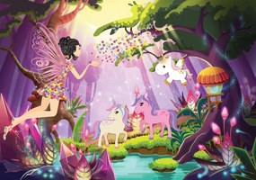 Fotótapéta - Tündér és egyszarvú (152,5x104 cm)