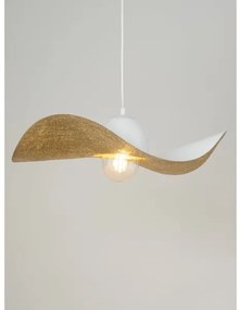 Csillár zsinóron KAPELLO 1xE27/60W/230V átm. 55 cm fehér/arany