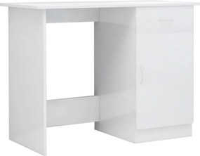 vidaXL magasfényű fehér szerelt fa íróasztal 100 x 50 x 76 cm
