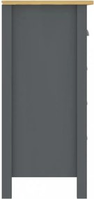 Hill range szürke tömör fenyőfa komód 130 x 37 x 80 cm