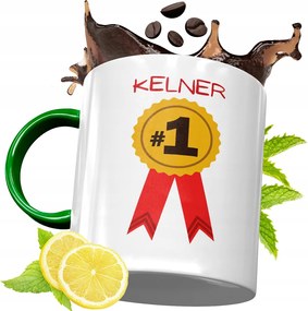 Zöld Bögre Pincérnek Pincérnőnek Ajándék fényképes nyomattal