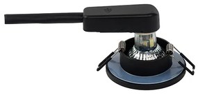 6 darabos modern, fekete, süllyesztett fürdőszobai spotlámpa szett - Shed