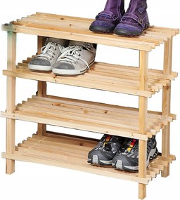 Fa Cipősszekrény 4 Polcos Fenyő 54x26x52