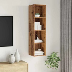 Fali TV szekrény Régi fa 37 x 37 x 142.5 cm Faanyag