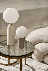 Fehér fém asztali lámpa üveg búrával (magasság 51 cm) Delphine – Bizzotto