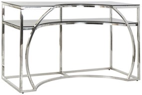 Modern acél konzolasztal ezüst üveg lappal