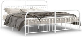 vidaXL fehér fém ágykeret fej- és lábtámlával 193 x 203 cm