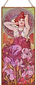 Alfonse Mucha - Ékkövek - Ametiszt üvegkép, falikép