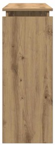 kézműves tölgy színű szerelt fa dohányzóasztal 102x30x80 cm