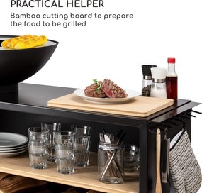 Blumfeldt Savage 2.0 Wide, ohnisko s grilom, bambusová doska na krájanie, ochranný kryt