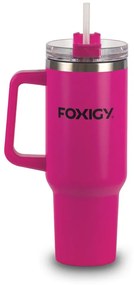 Autós thermo bögre szívószállal 1200 ml Fuchsia