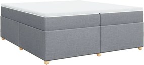 vidaXL világosszürke szövet rugós ágy matraccal 200 x 200 cm