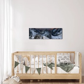 Kép - Napfelkelte a hegyekben (órával) (90x30 cm)
