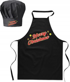 Konyhai kötény Szakács sapka Merry Christmas Karácsonyi ajándék szett