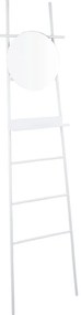 Glint fehér dekoratív létra tükörrel - Leitmotiv