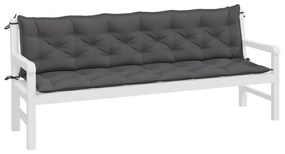 2 db antracit oxford szövet kerti padpárna 200 x 50 x 7 cm