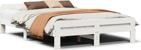 vidaXL fehér tömör fenyőfa ágy matrac nélkül 140x190 cm