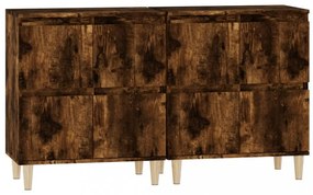 2 db füstös tölgy színű szerelt fa tálalószekrény 60x35x70 cm