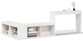 Fehér tömör fenyőfa éjjeliszekrény íróasztallal 232x112x75 cm