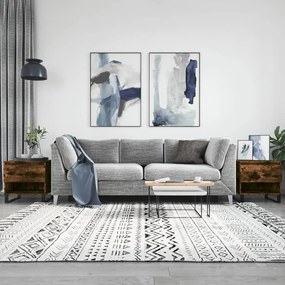 2 db füstös tölgy szerelt fa dohányzóasztal 50 x 46 x 50 cm