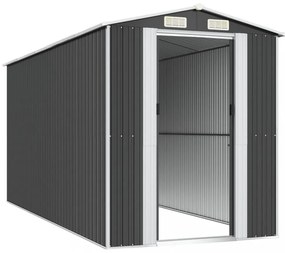 antracitszürke horganyzott acél kerti fészer 192 x 440 x 223 cm