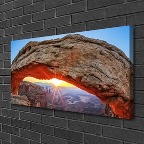 Vászonkép nyomtatás Sun Rock-táj 125x50 cm