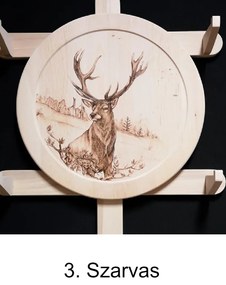 Íjtartó (4 íj + vesszőtartó) szarvas
