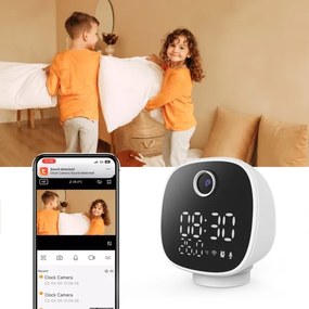 Solight 1D81- Okos kamera hőmérővel, ébresztőórával és LED lámpával 1296p Wi-Fi Tuya IP65
