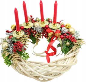 Karácsonyi koszorú adventi koszorú nád asztalra gyertyák