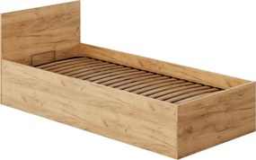 Ágy fém ráccsal és tárolóhellyel, 90x200, tölgy craft arany, DOLI