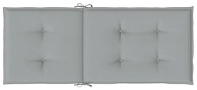 4 db világosszürke szövet magas háttámlájú székpárna 120x50x4cm