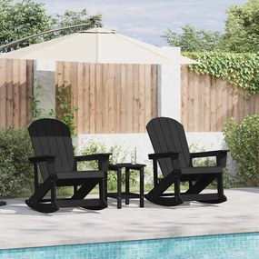 Adirondack hintás székek 2 pcs Fekete HDPE