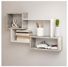 Fali polc TRIO 54x87 cm szürke/fehér