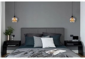 Globo 15839H - Csillár zsinóron CORRY 1xE27/9W/230V átm. 21 cm fekete