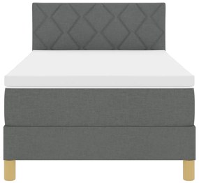 Box Spring ágy matraccal &amp; LED világítással Sötétszürke 90x190 cm Szövet