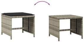 4db világosszürke polyrattan kerti szék párnával 41 x 41 x 36cm