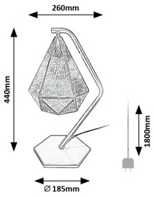 Rabalux 74201 - Asztali lámpa NORAH 1xE14/40W/230V arany
