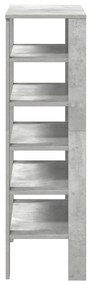 betonszürke szerelt fa cipőtartó 61x32x105 cm