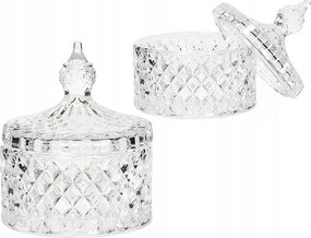 Fürdőszobai üveg vattakorong tároló dekoratív kristály