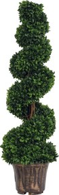 Outsunny Mesterséges Spirális Bukszus Növény (Ø32cm x 120cm), Zöld Dekoráció Belső és Külső Terekhez, Tartály Tartozékként | Aosom