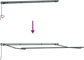 Barna kézzel kihúzható napellenző 500 x 300 cm