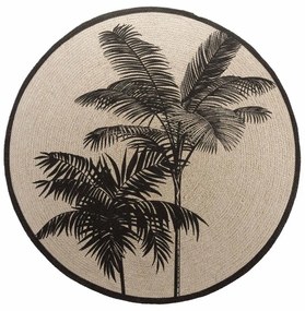 Fekete-bézs mosható kerek szőnyeg ø 120 cm Tropic – douceur d'intérieur