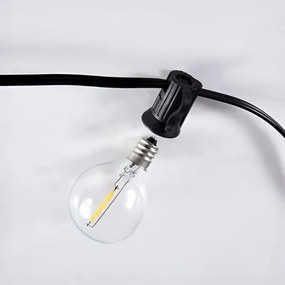 Brilagi - LED kültéri dekorációs fényfüzér GIRLANDA 10xE12 8m fekete IP44 meleg fehér